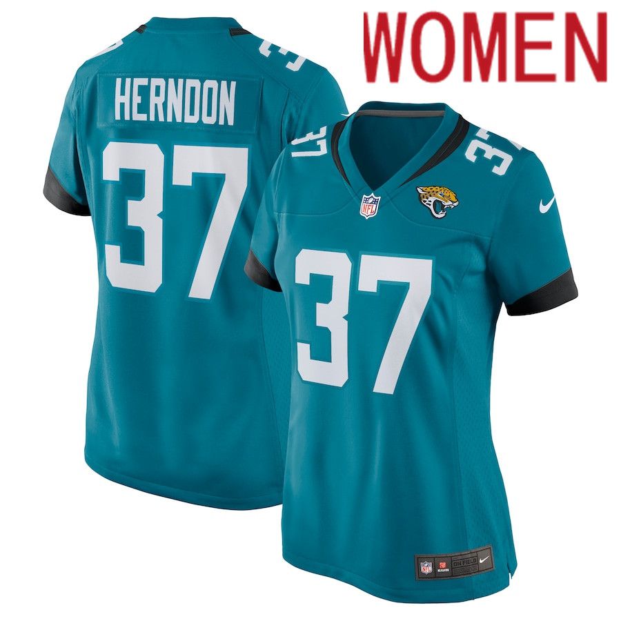 Women Jacksonville Jaguars 37 Tre Herndon Nike Green Nike Game NFL Jersey